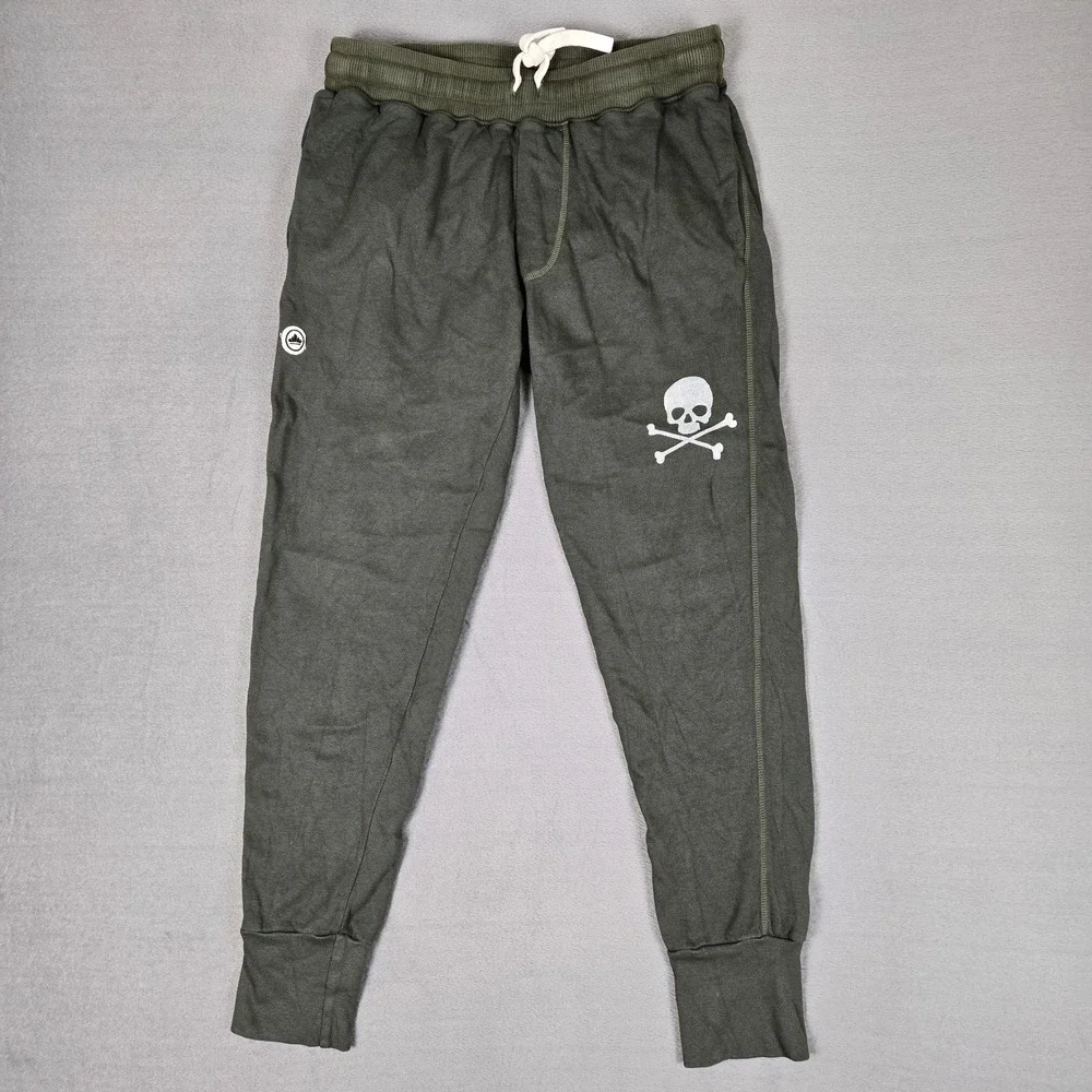 Sport of Kings Joggers Mens Large Olive Green Made In LA Skull Graphic Sweatpant